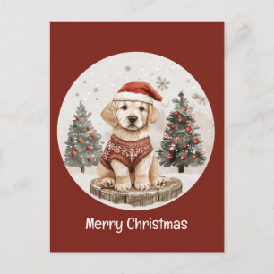 God jul Labrador Retriever Puppy Vykort