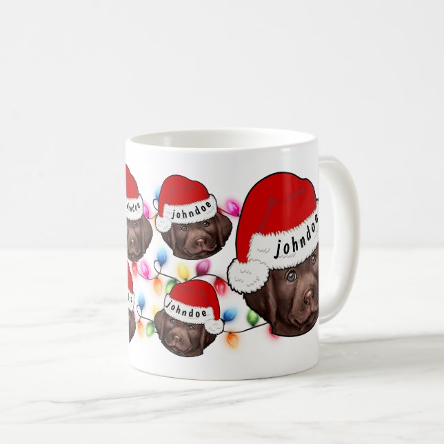 God jul Labrador Retriever Santa Hat Cute Kaffemugg (Framsida höger)