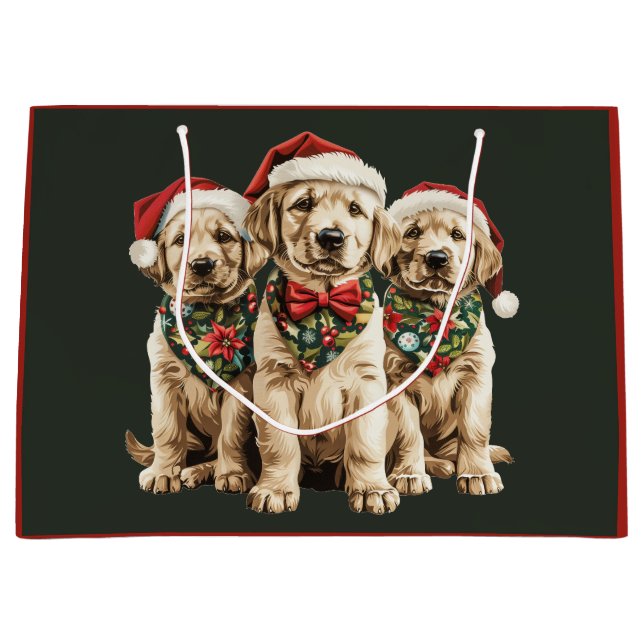 God jul Labrador Retriever Santa Puppy Hund (Framsidan)