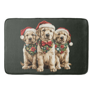 God jul Labrador Retriever Santa Puppy Hund Badrumsmatta