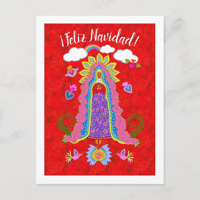 God Jul Lady of Guadalupe  Vykort (Framsida)