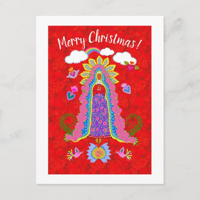 God jul Lady of Guadalupe  Vykort (Framsida)