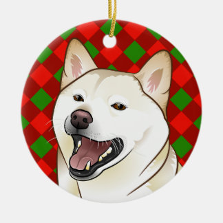 God jul lagar mat med grädde den Shiba Inu Julgransprydnad Keramik
