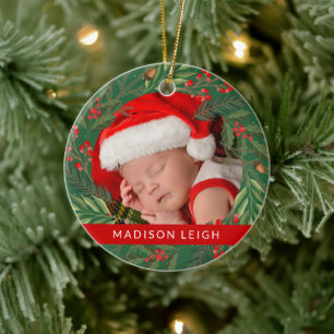 GOD JUL Lägg till ditt fotokeramiska prydnadsförem Julgransprydnad Keramik