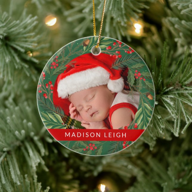 GOD JUL Lägg till ditt fotokeramiska prydnadsförem Julgransprydnad Keramik (Träd)