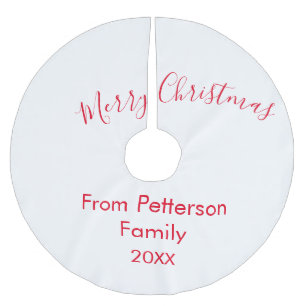 God jul lägger till familjens namn-år enkelt julgransmatta borstad polyester