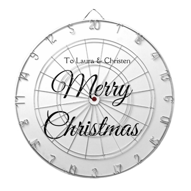 God jul lägger till namn-anpassningsbar-familjegåv darttavla (Framsidan)