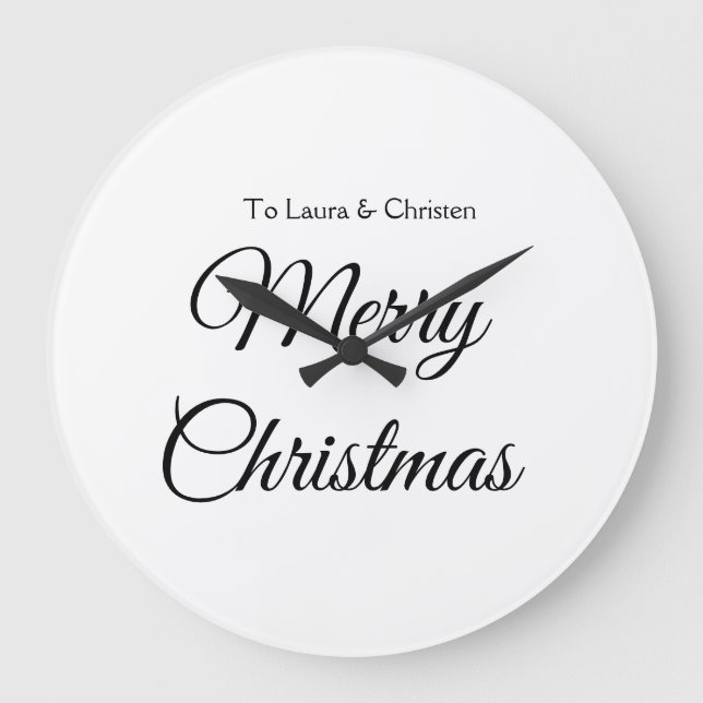 God jul lägger till namn-anpassningsbar-familjegåv stor klocka (Framsida)