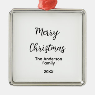 God jul lägger till namn-familjetext anpassningsba julgransprydnad metall
