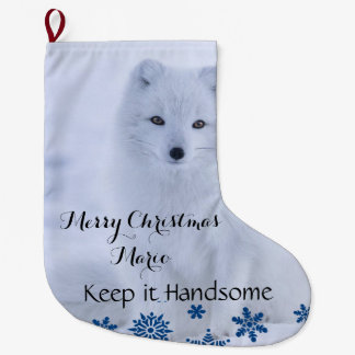 God jul lagrade Polar Bear Behålla Handsome Stor Julstrumpa