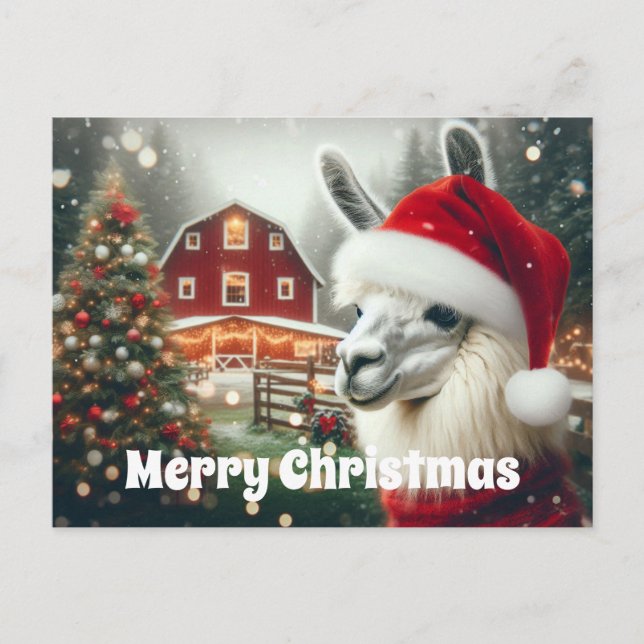 God Jul Lama Vykort (Framsida)