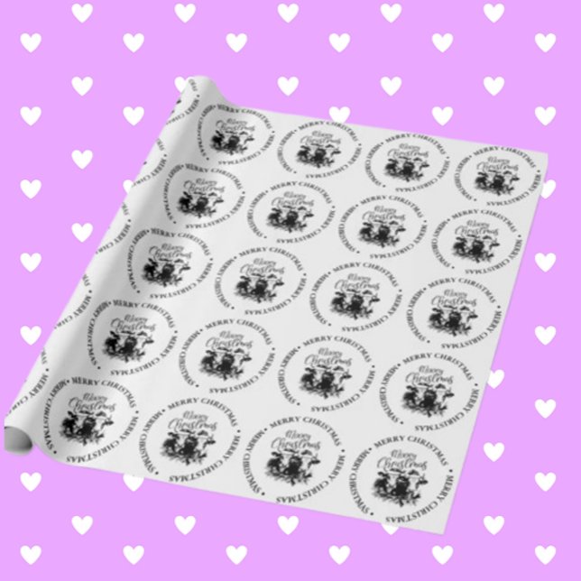 God jul Land Cow-tema Presentpapper (Wrap your gifts with love using Merry Christmas Country Cow theme wrapping paper.)