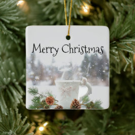 God jul Land Gift Ceramic Ornament