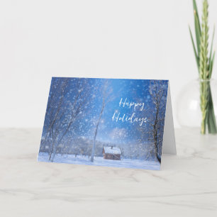 God jul Land-loggskåp med Snö Helgkort