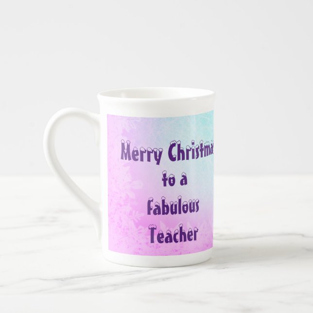 God jul Lärare Gift Benporslin Mugg (Vänster)