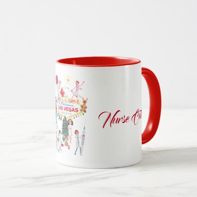 God jul Las Vegas Nurse Mugg (Framsida höger)