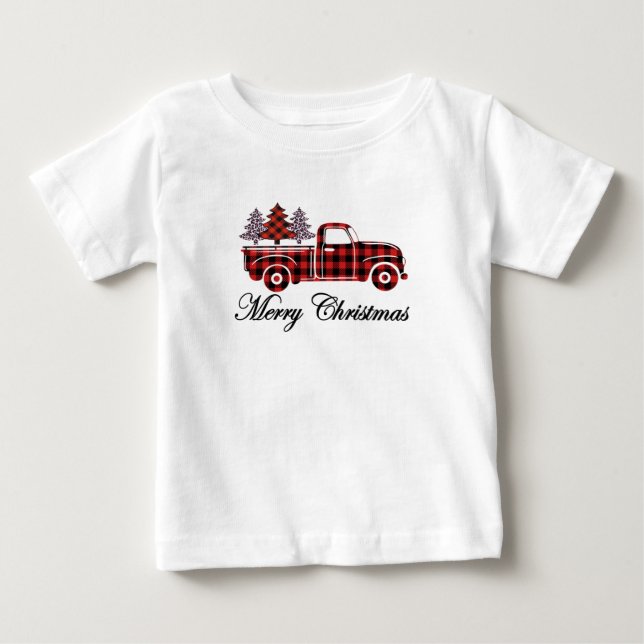 God jul Lastbil Cheetah Träd T Shirt (Framsida)