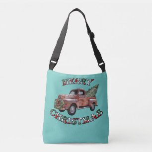 God jul Lastbil & Julafton Träd Retro Design Axelväska