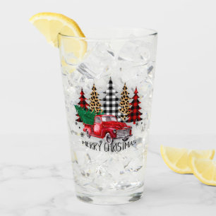 God jul lastbil och träd glaskopp