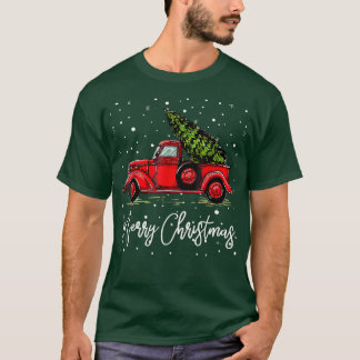 God jul Lastbil Red med Träd Julafton Pajama Fu T Shirt