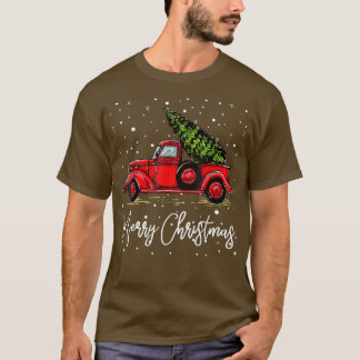 God jul Lastbil Red med Träd Julafton Pajama Fu T Shirt