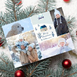God jul Låt det snöa Helgdag Photo Collage Julkort<br><div class="desc">Fira Julhelgen med det här "Låt det snöa" fotosamlingskortet för God jul. En rustik vinter-underland som illustrerar ett hus i skogen ligger mellan dina fyra favoritfoton. Lägg din familj namn till brev på baksidan i anpassningsbar- och framsidan. Helgdag perfekt för visning av många foton. Klicka på logotypen Colorfulgalshop nedan om...</div>