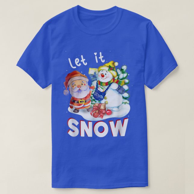 God jul Låt det snöa Jultomten Snögubbe Fo T Shirt (Design framsida)