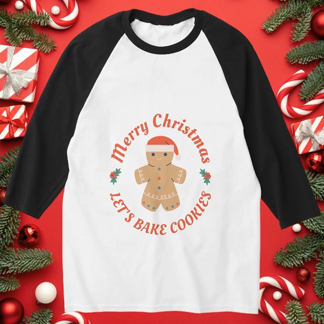 God jul Låt oss Bake Cookies Pepparkaksgubbe T Shirt (Skapare uppladdad)
