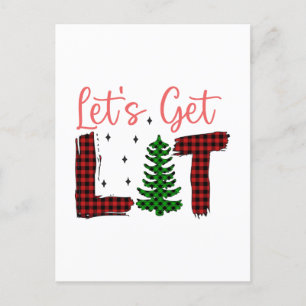 God jul Låt oss få julklapp Helg Vykort