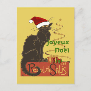 God Jul Le Chat Noir Jul-parodi Helg Vykort