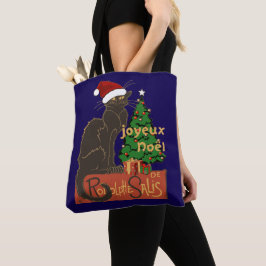 God Jul Le Chat Noir Parodi Med Julgran Tygkasse