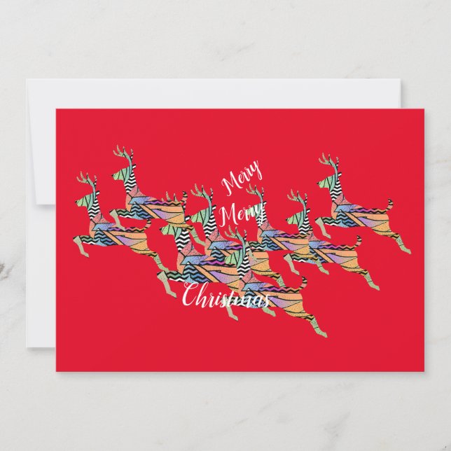 God jul Leaping Hjort Julkort (Framsida)