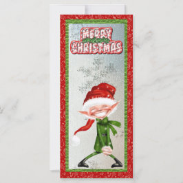 God jul-leende Elf-platta kort