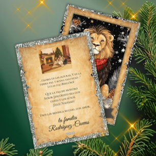 God Jul León Fred på Jorden Familjefoto Julkort