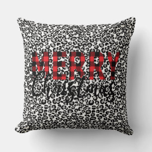 God jul Leopard Animal Print Pillow Kudde