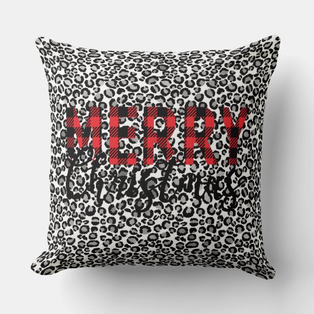 God jul Leopard Animal Print Pillow Kudde (Framsida)