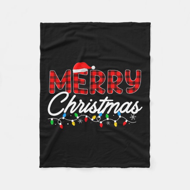 God jul Leopard Buffalo Red Play För manar Fleecefilt (Framsidan)