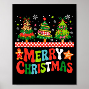 God Jul Leopard Färgglada Julträd Bow Ti Poster