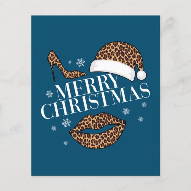 God jul leopard för kvinnor flygblad (Framsidan)