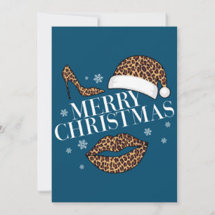 God jul leopard för kvinnor inbjudningar