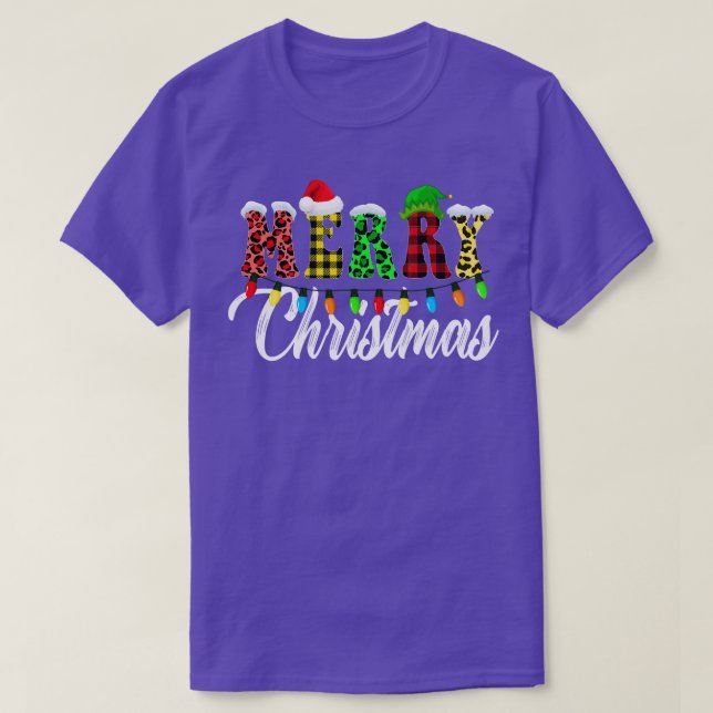 God jul Leopard Julafton Ljus Play T Shirt (Design framsida)