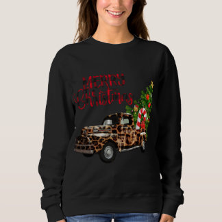 God jul Leopard Lastbil med Träd T Shirt