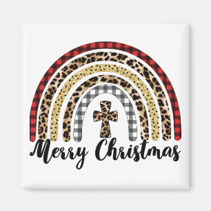 God jul Leopard Print Kor Magnet