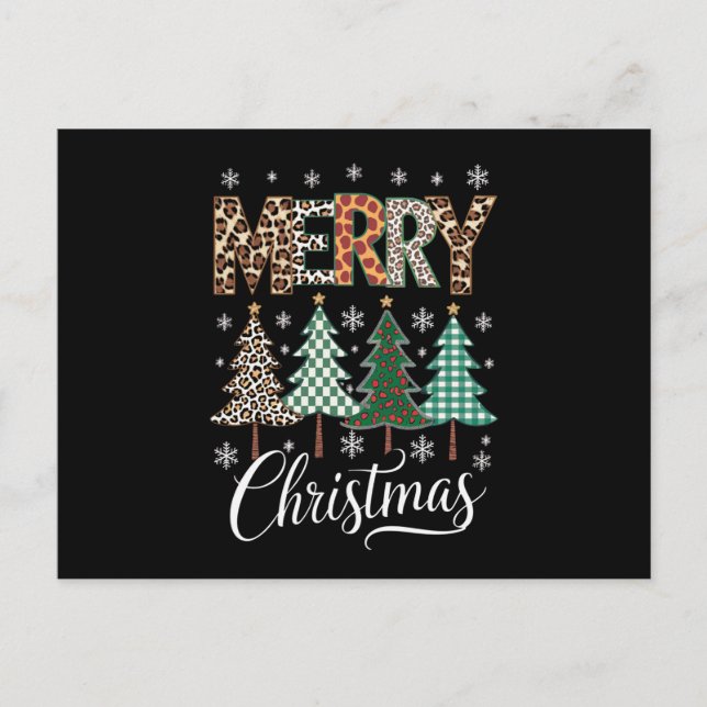 God Jul Leopard Xmas Högtid Familj Helg Vykort (Framsida)