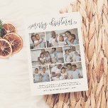 God jul Lettering 6 Photo Collage Helgdag Julkort<br><div class="desc">Fira årstiden med det här moderna och snyggt multifotokortet från Cali Graphics! Den här enkla designen har "god jul" i elegant skriptbokstäver med snabb blomning på första och sista breven. I mitten på kortet finns det en fotokollage som visar 6 av dina favoritfoton från i år! Det finns tre fyrkantiga...</div>