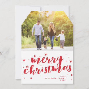 God jul Lettering efter Märkre Foto Julkort