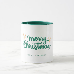 God jul Lettering Stars-familjen Mugg