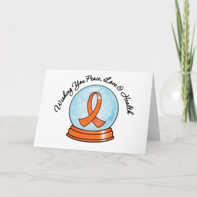 God jul Leukemi Ribbon Snowglobe Helgkort (Framsida)