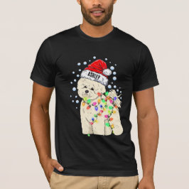 God Jul Light Bichon Frisé Hund Pupp T Shirt