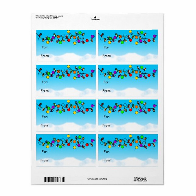 God jul Light Lökar Fraktsedel (Helt Ark)